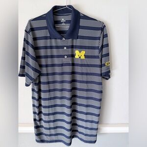 Knights Apparel Michigan Wolverines Pro Edge Polo Shirt Large Navy White NWT